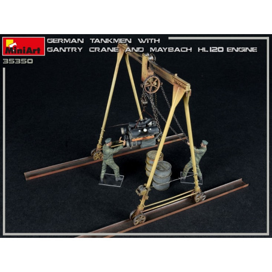 Miniart 35350 - 1/35 German Tankmen With Gantry Crane & Maybach HL